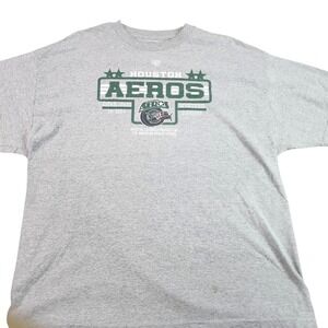 VTG Houston Aeros Shirt Mens 2XL Gray AHL Hockey Graphic Tee Old Time Hockey